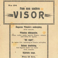 Skillingtryck utgivet år 1912 av Lindströms förlag. SMS S 05.