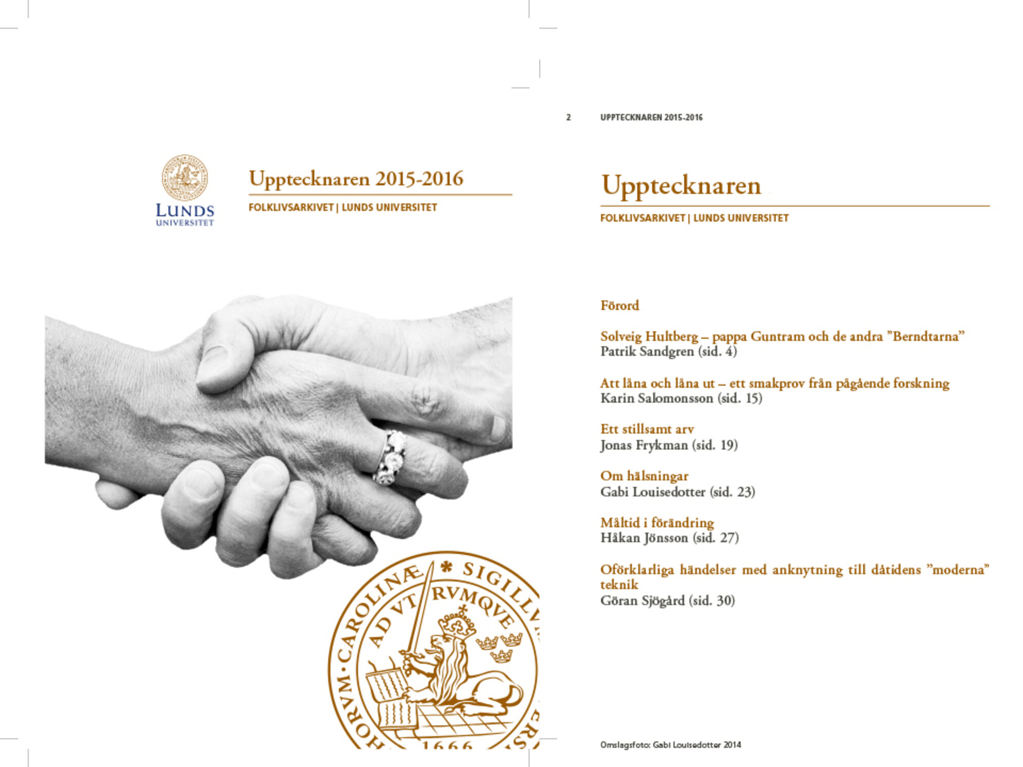 Omslag och innehållsförteckning 2015-2016