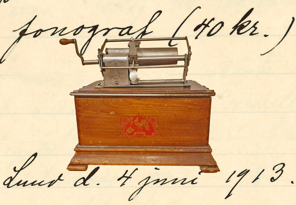 Fonograf inköpt till Folklivsarkivet 1913