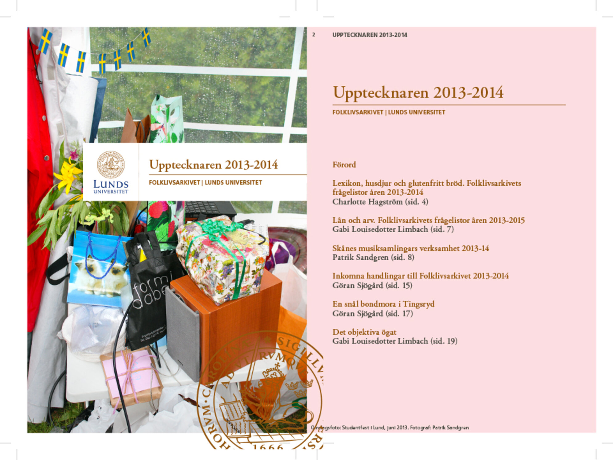 Omslag och innehållsförteckning 2013-2014